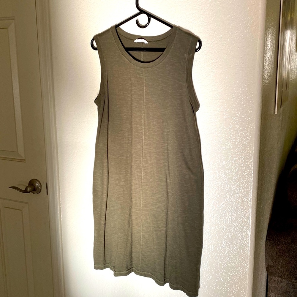 Brand new !   Olive green sleeveless dress